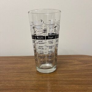 Vintage Libbey Bartender Bar Cocktail Mixed Drink Recipe Shaker Glass 6.75”